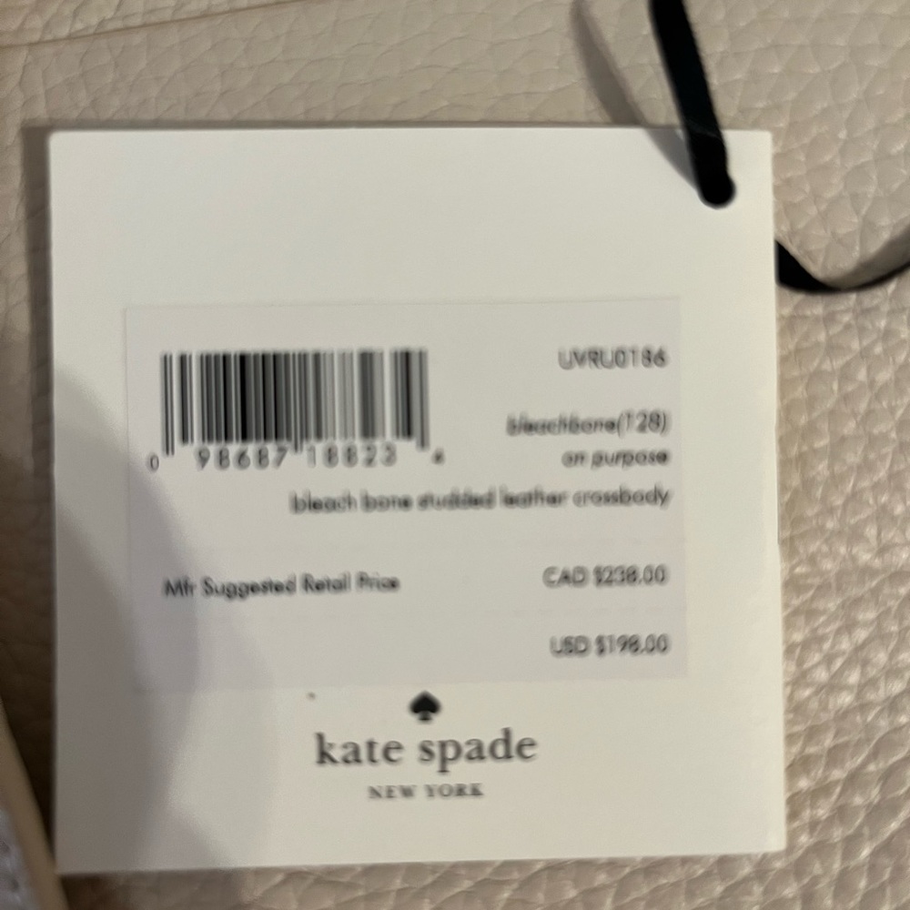 KATE SPADE ♠️ ON PURPOSE STUDDED LEATHER CROSSBODY IN BEACHBONE NWT - Picture 9 of 10